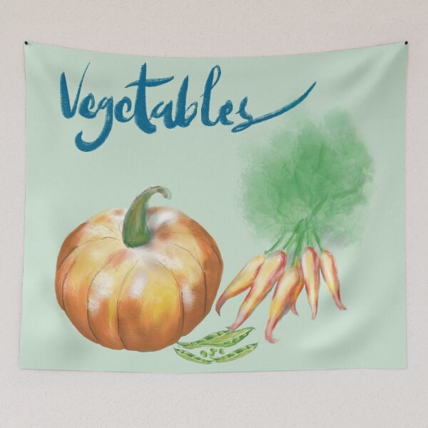Item preview, Vegetables pumpkin, peas and carrots designed and sold by Shirlei  Barnes.