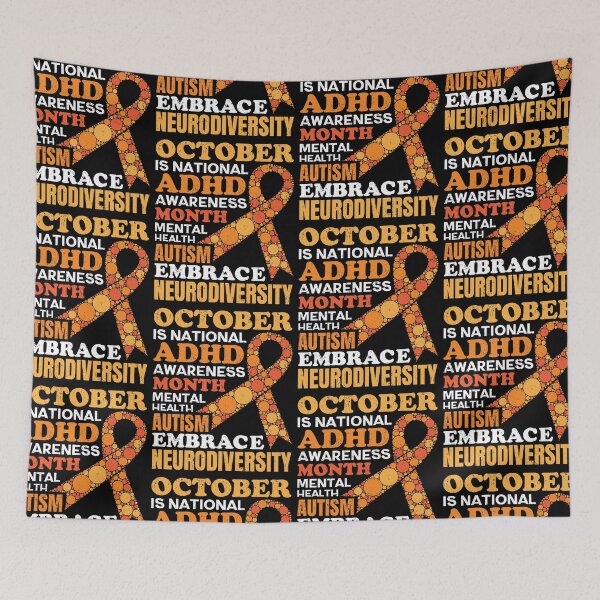 Item preview, October Is ADHD Awareness Orange Polka Dot Ribbon designed and sold by GravitiTees.