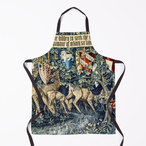 Item preview, Quest for the Holy Grail Tapestries - Verdure with Deer and Shields (1900) by William Morris, Edward Burne-Jones and John Henry Dearle designed and sold by amrmab.