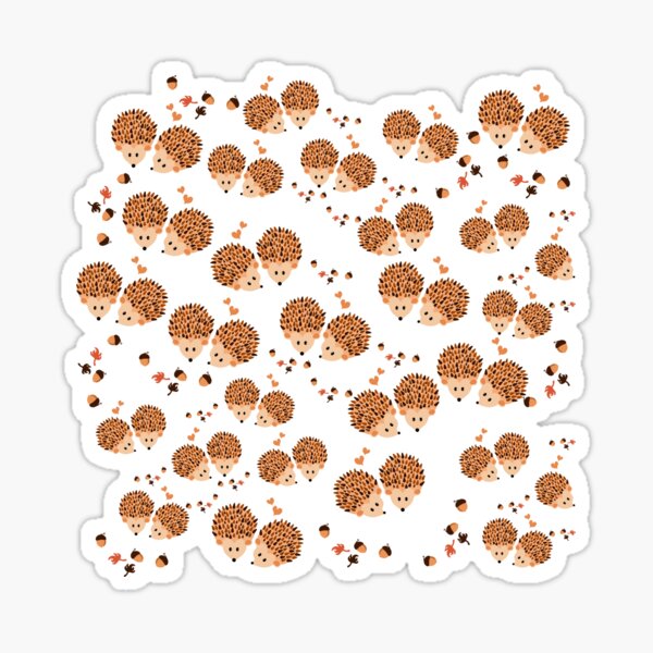 Item preview, hedgehogs in autumn designed and sold by VanGalt.