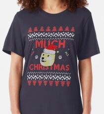 Much Christmas - Doge Meme Slim Fit T-Shirt