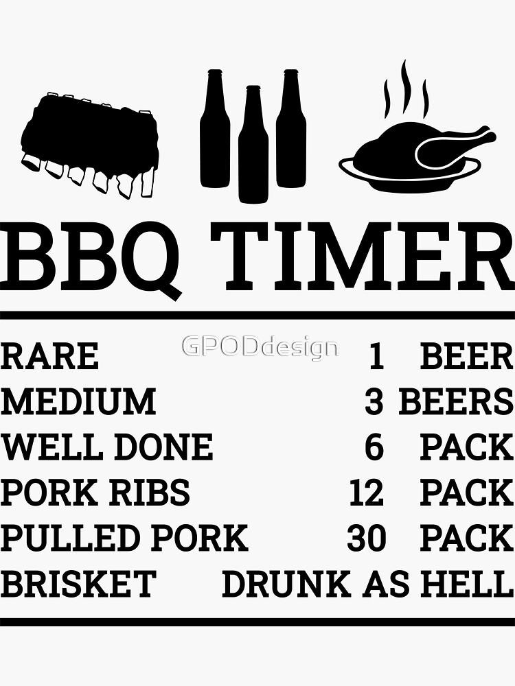 BBQ TIMER: Rare/1 beer, medium/3 beers..