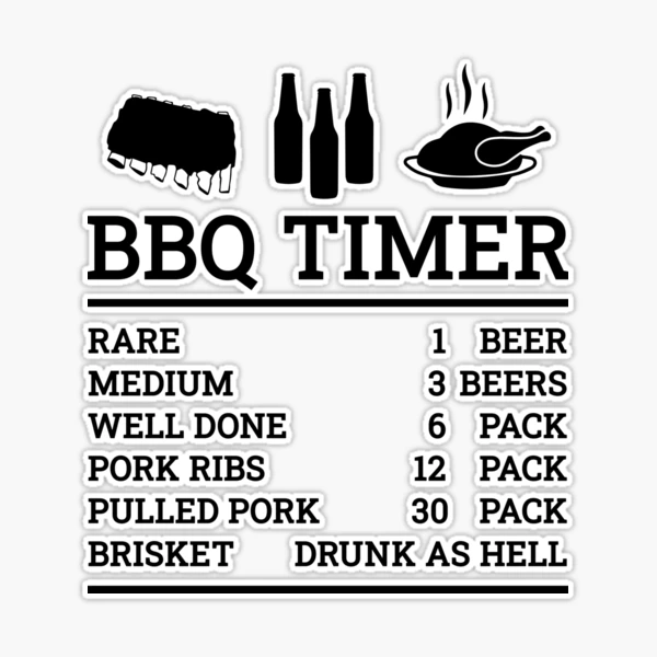 funy vintage bbq timer with beer timer for grilling meat beef pork