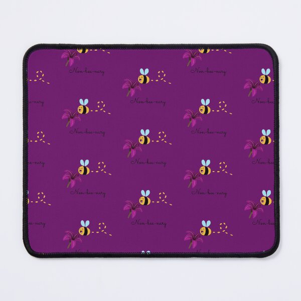Non-bee-nary - bee + flower Mouse Pad