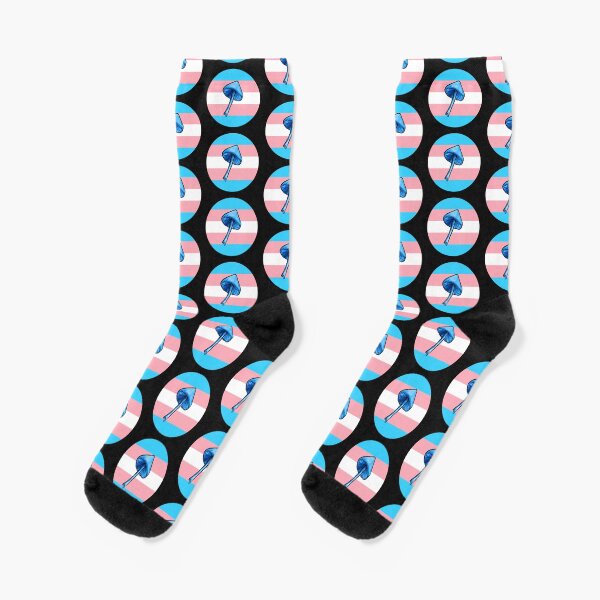 Mushroom - trans flag Socks