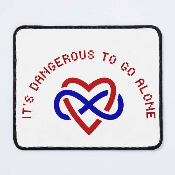 Item preview, Dangerous to go alone take polyamory designed and sold by SmutButtons.