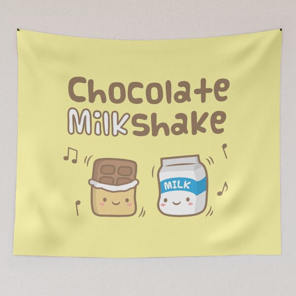 Item preview, Cute Chocolate and Milk Shake Pun Doodle designed and sold by rustydoodle.