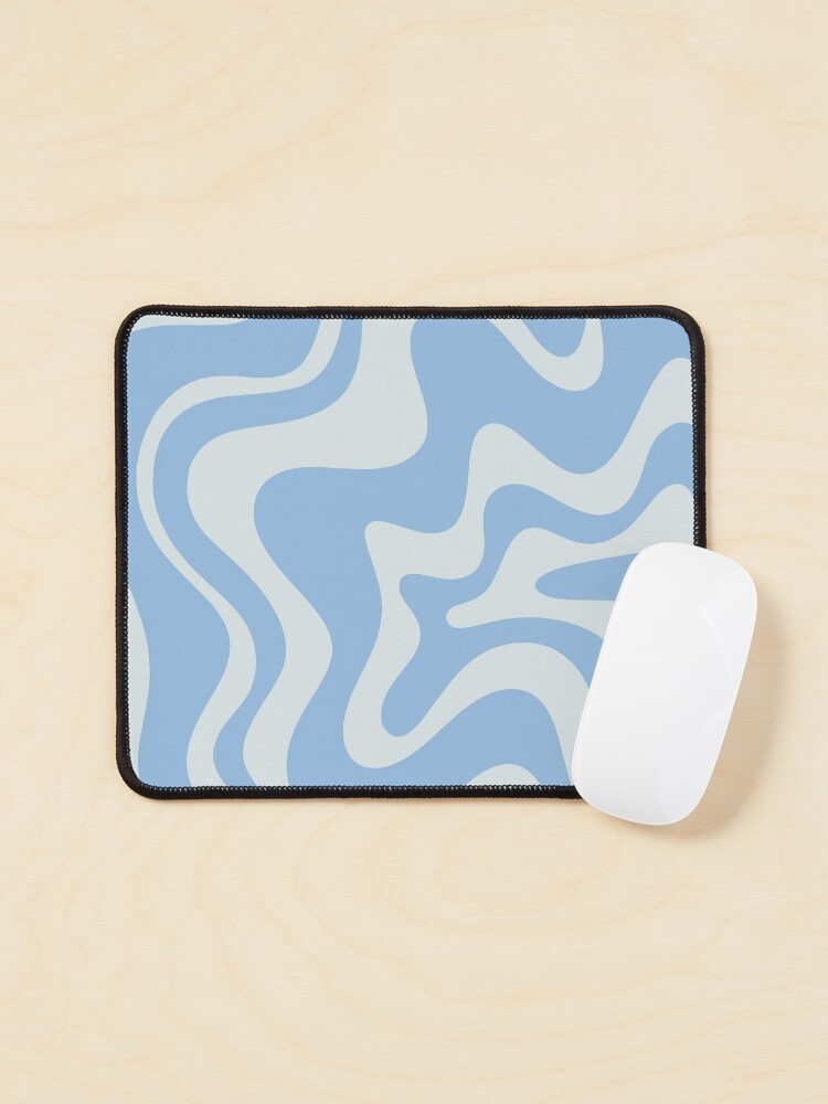 Retro Liquid Swirl Abstract Pattern in Pastel Powder Blue  Mouse Pad for  Sale by kierkegaard