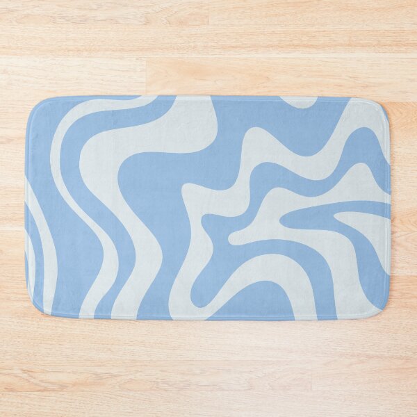 Item preview, Retro Liquid Swirl Abstract Pattern in Pastel Powder Blue  designed and sold by kierkegaard.