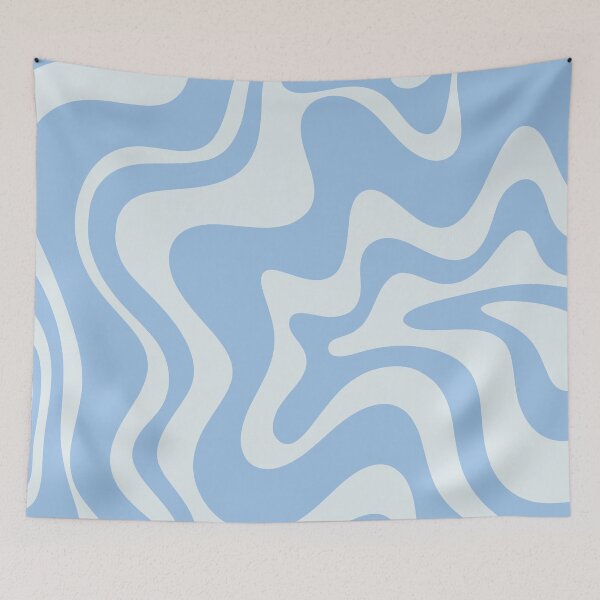 Item preview, Retro Liquid Swirl Abstract Pattern in Pastel Powder Blue  designed and sold by kierkegaard.