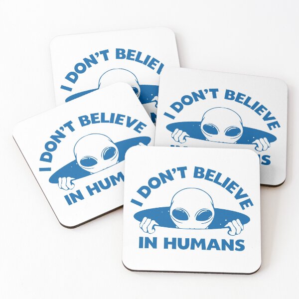 Item preview, I Dont Believe In Humans, Alien, Blue designed and sold by anghelapparel.