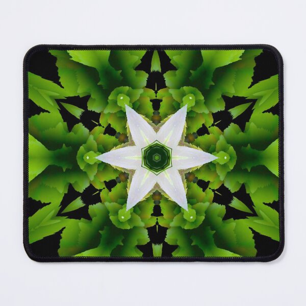 Item preview, star flower mandala in green designed and sold by haroulita.