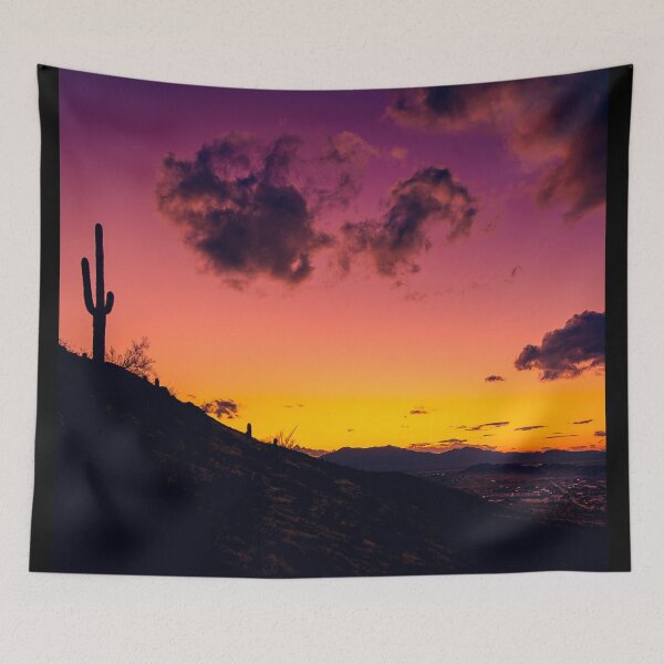 Item preview, saguaros cactus in Sunset bluesky designed and sold by Unicorny-Design.