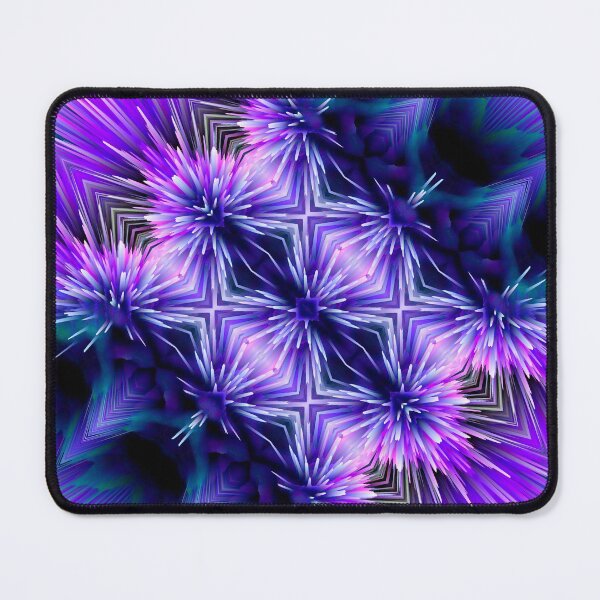 Item preview, geometrical modern artistic flowers in blue purple designed and sold by haroulita.