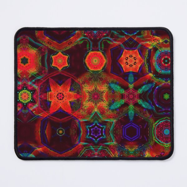 Item preview, patchwork mandala art in orange blue designed and sold by haroulita.