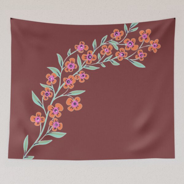 Item preview, String of Pretty Orange and Pink Flowers  designed and sold by Twittlefish.