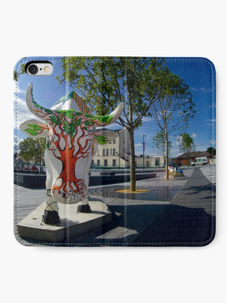 Alternate view of Cows and Trees, Ebrington Square, Derry iPhone Wallet