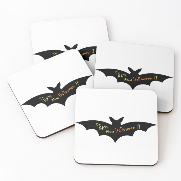 Item preview, I'm BATS About HALLOWEEN!!  Yellow and Orange Writing on a Black Bat designed and sold by MountMercantile.