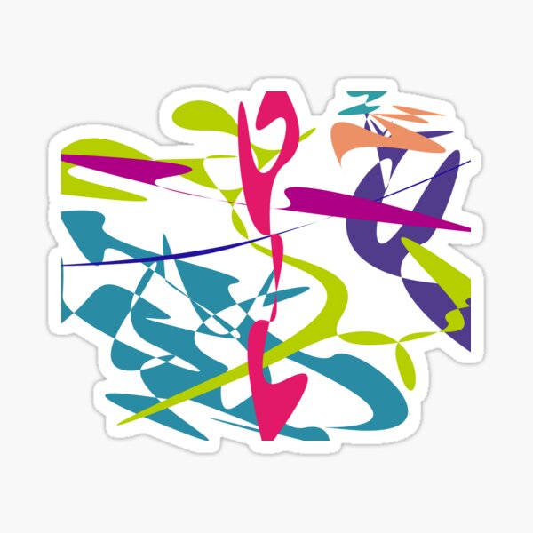 Curved tangram II Sticker
