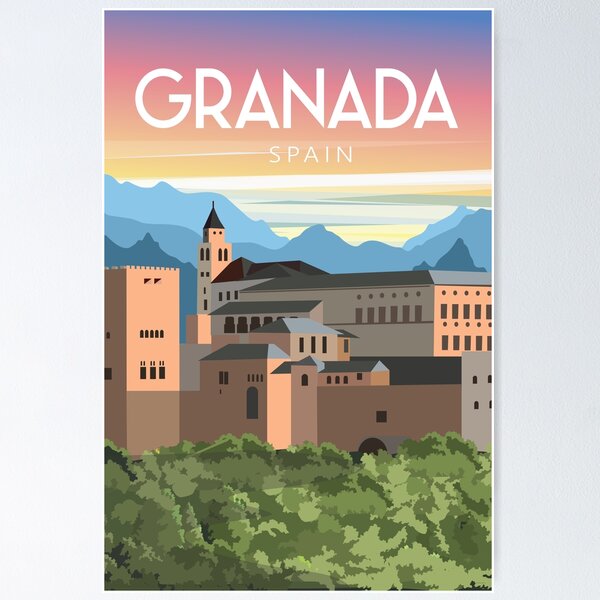 Item preview, Granda Spain vintage travel poster designed and sold by Arctic frame studio.