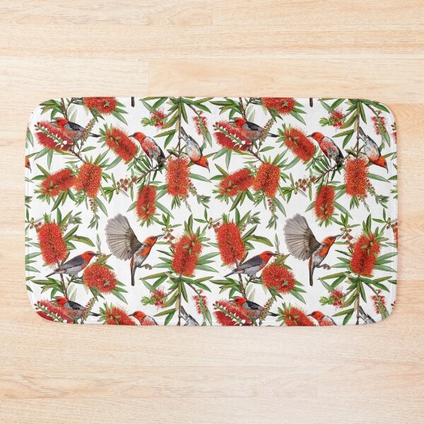 Item preview, Scarlet Honeyeaters in Callistemon by Australian artist Laural Retz designed and sold by Laural Retz.