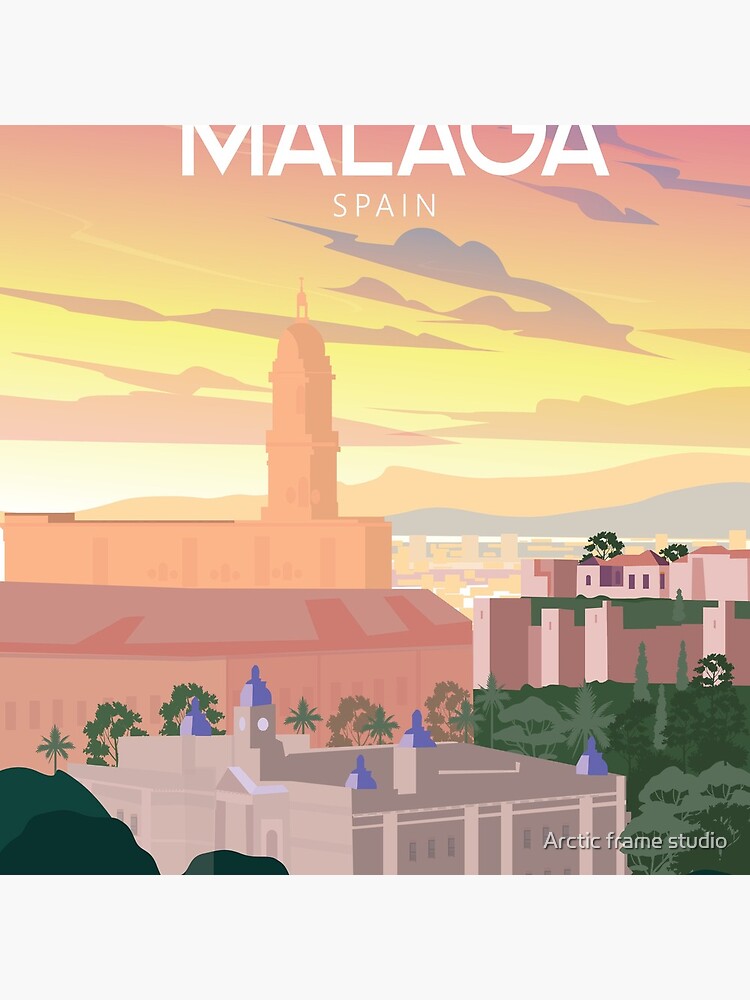 Wall Art Print  Vintage travel poster of the city of Malaga