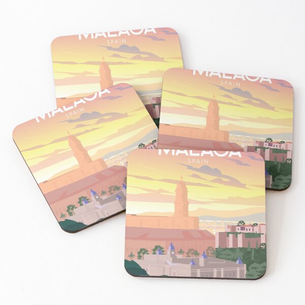 Item preview, Malaga Spain vintage travel poster designed and sold by Arctic frame studio.
