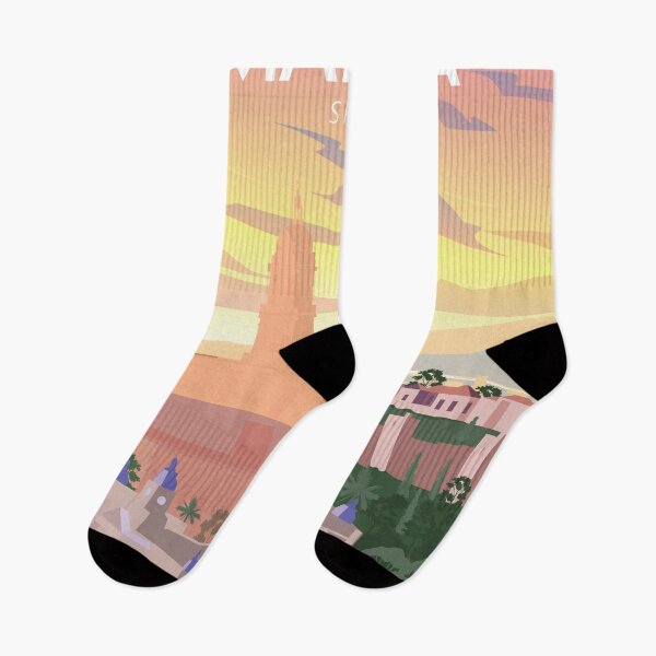 Item preview, Malaga Spain vintage travel poster designed and sold by Arctic frame studio.