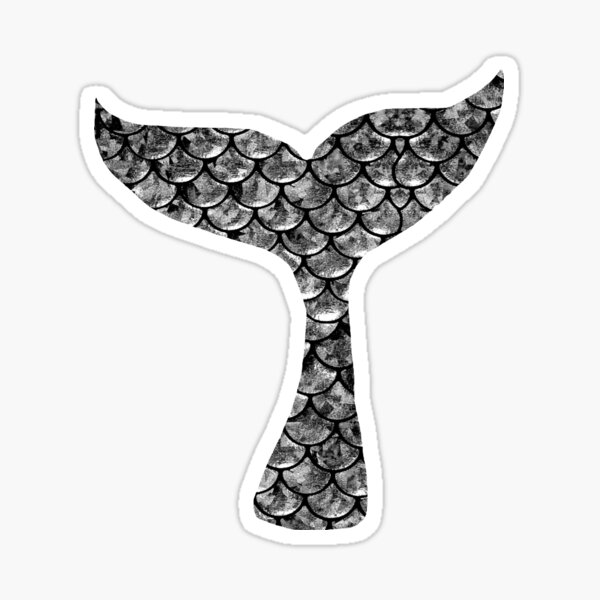 Mermaid Tail Silver Sticker For Sale By Maryedenoa Redbubble