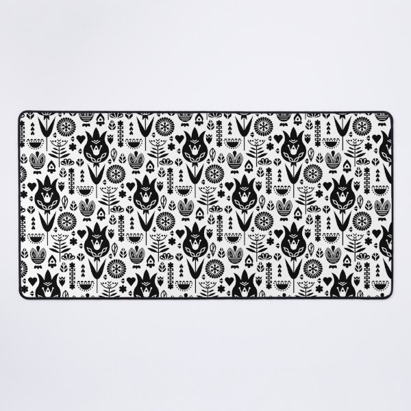 Item preview, black white minimal flower pattern designed and sold by haroulita.
