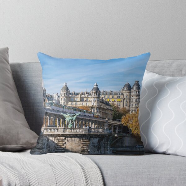 Item preview, Metro with graffiti on Bir-Hakeim bridge in Autumn - Paris designed and sold by Ulysse Pixel.