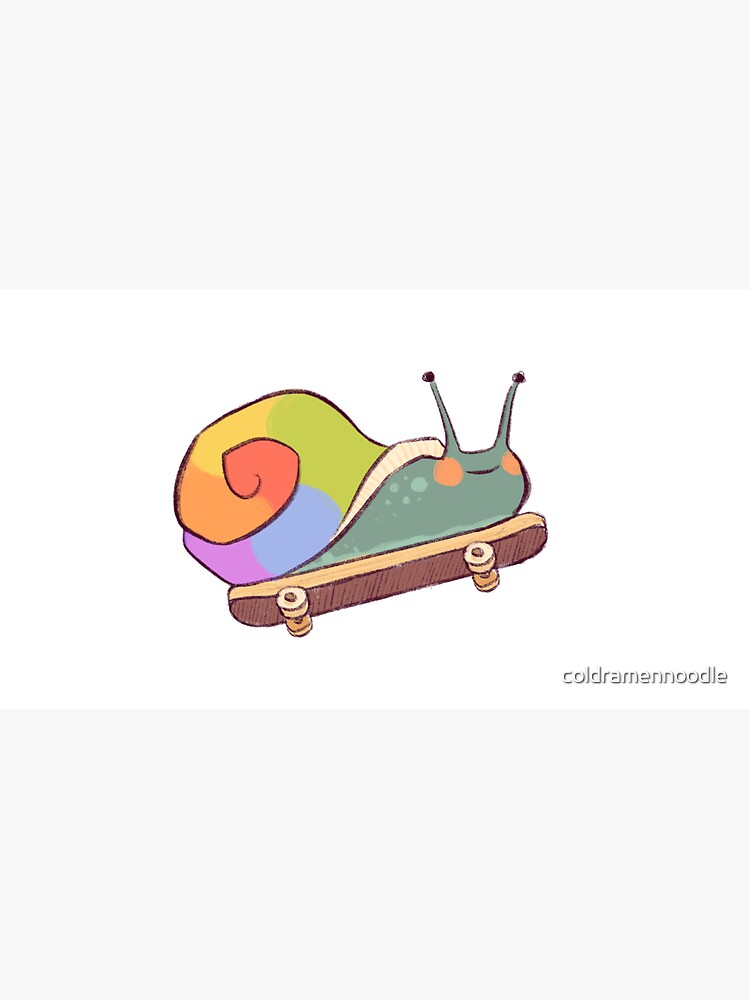 pride snail on a skateboard by coldramennoodle