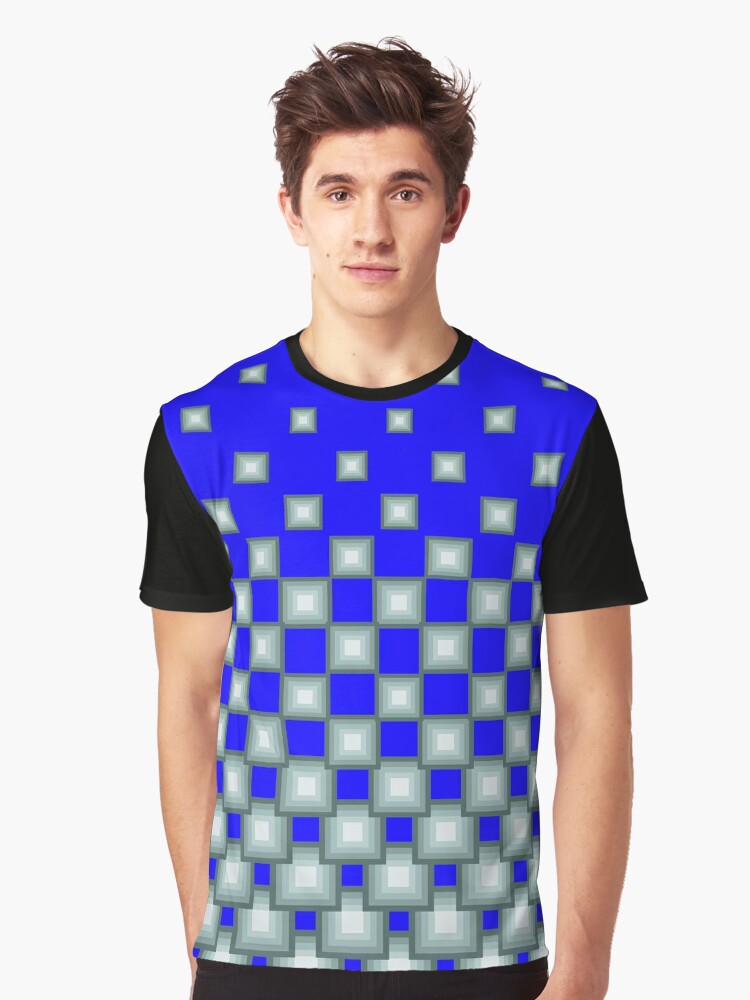 T Shirt Sublimation Design  Square Plaid Border Red Blue