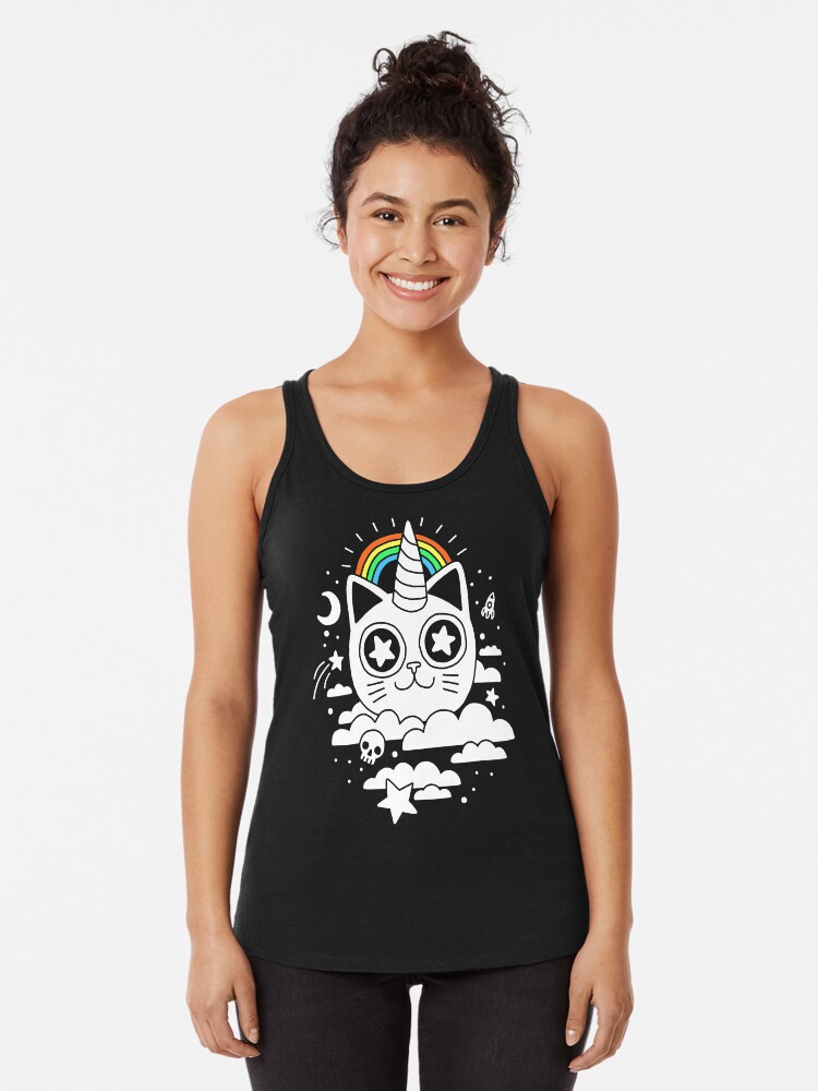 Thumbnail 1 of 3, Racerback Tank Top, This is Your Cat on Catnip designed and sold by obinsun.