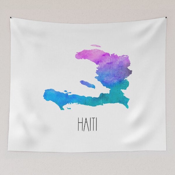 Item preview, Haiti Watercolor Map - Haitian designed and sold by MountainD.
