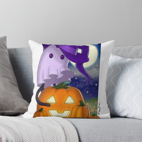 Item preview, pumpkin kitty ghost designed and sold by brooke-a-doodle.