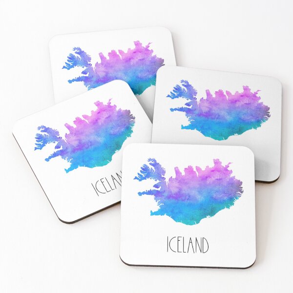 Item preview, Iceland Watercolor Map - Icelandic designed and sold by MountainD.