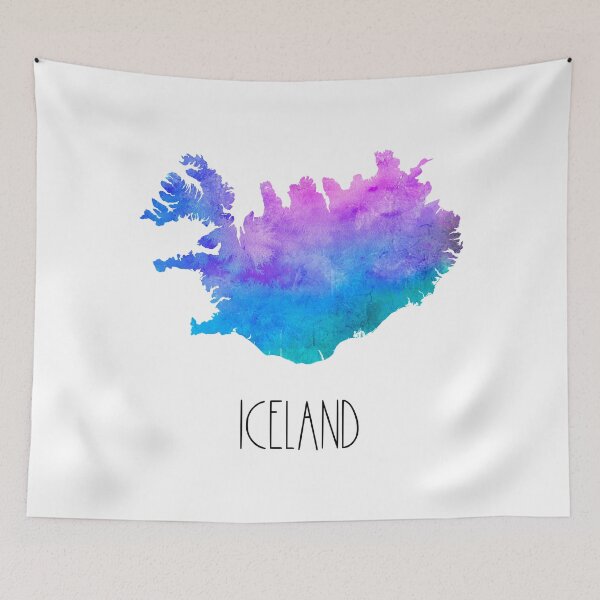 Item preview, Iceland Watercolor Map - Icelandic designed and sold by MountainD.