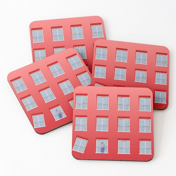 Item preview, Red window architecture facade illustartion | digital art | digital illustartion designed and sold by Charu Agrawal.