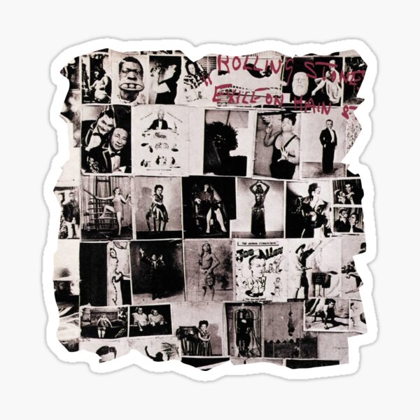 THE ROLLING STONES Vinyl Logo DECAL STICKER BLK/WHT/RED Guitar Window Beatles LP