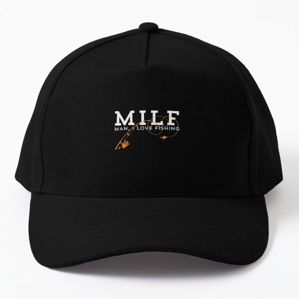 Millf Man I Love Fishing Hats Trucker Hat Women AllBlack Womens Trucker Hat  Gifts for Women Baseball Hat