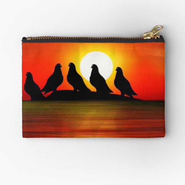 Birds at Sunset point Zipper Pouch