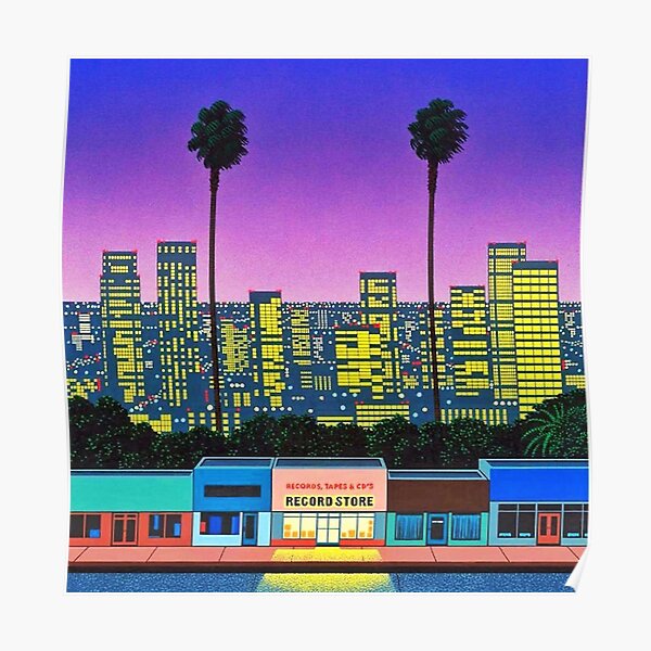 city at night by hiroshi nagai Poster
