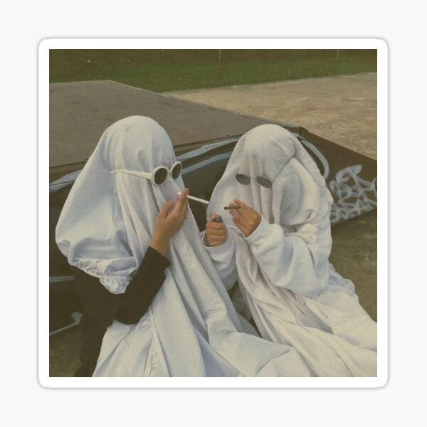 Ghost Smoking Sticker