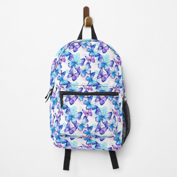 Item preview, Butterflies in Blue Watercolors Backpack  designed and sold by ribbitcookie.
