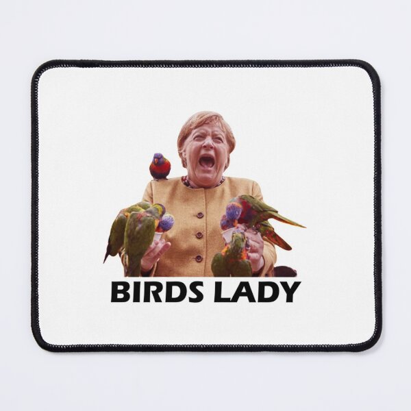 Item preview, Merkel pecked by parrot Funny Meme designed and sold by Chattanoogaz.