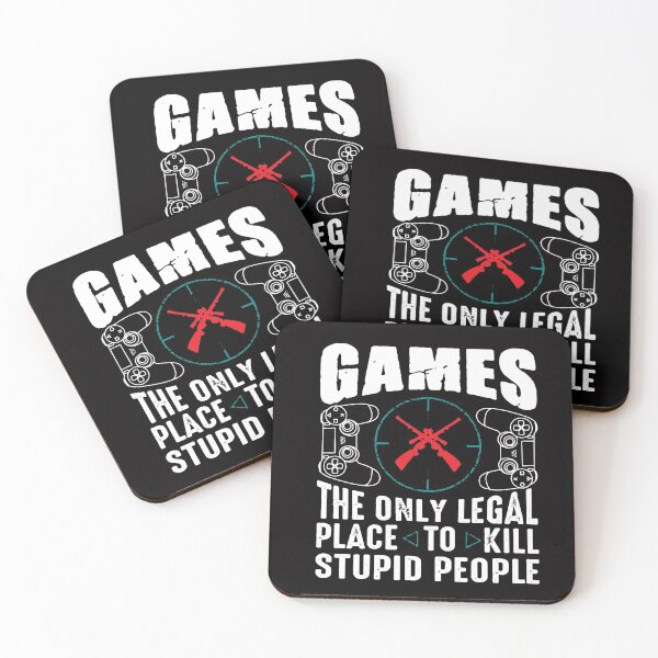 Item preview, Gamer Slogan Quote - Games the Only Legal Place To Kill Stupid People with Crosshairs & Gamepads Controllers White designed and sold by WearWolfDesigns.