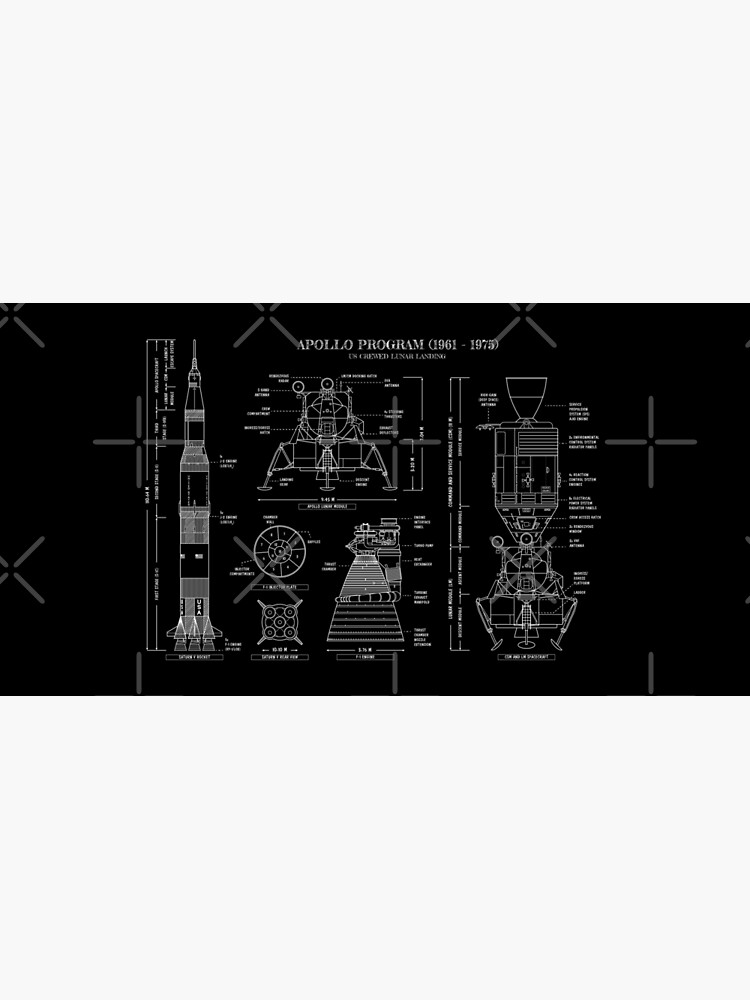 Apollo Program (1961 - 1975) White Stencil-No Background by BGALAXY