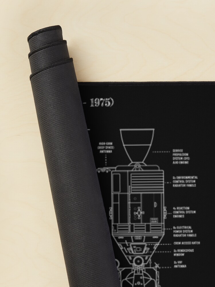 Alternate view of Apollo Program (1961 - 1975) White Stencil-No Background Mouse Pad