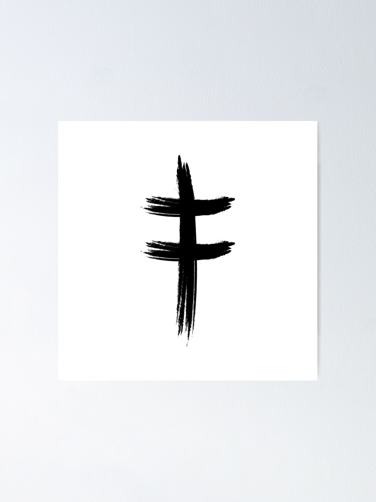 Double cross abstract symbol Poster for Sale by archiba